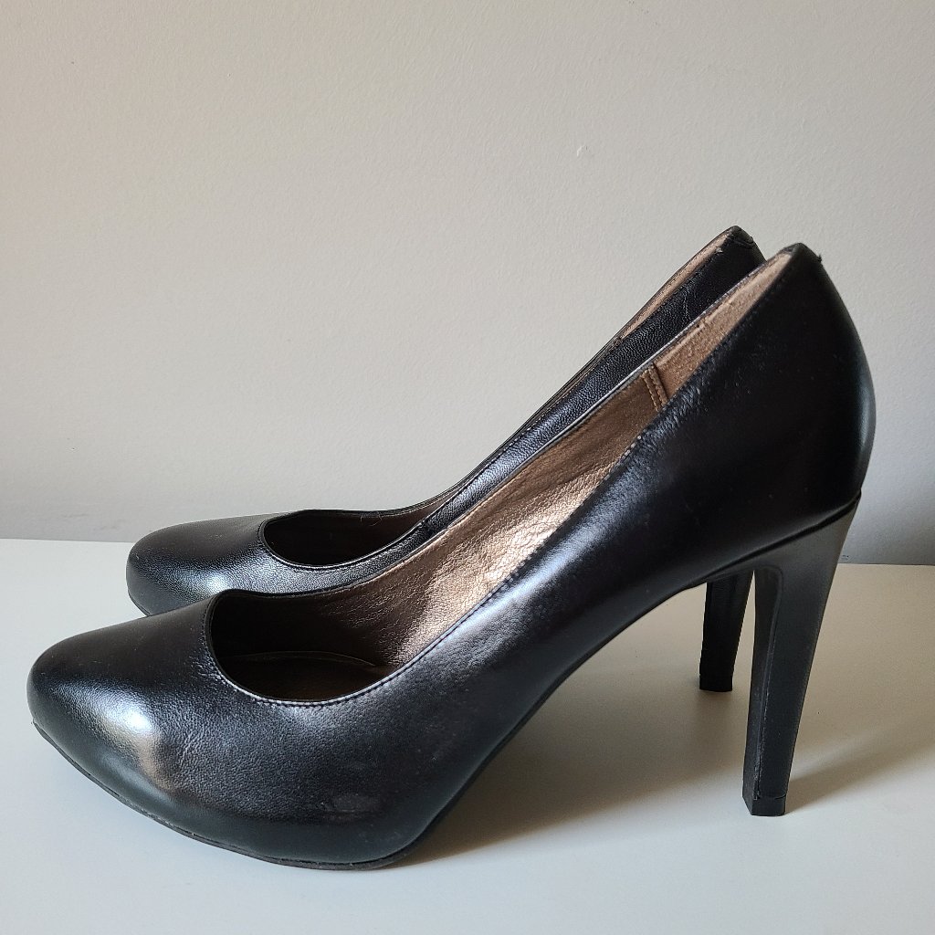 Nwt Moda Spana Black Leather Heels Sz 10
